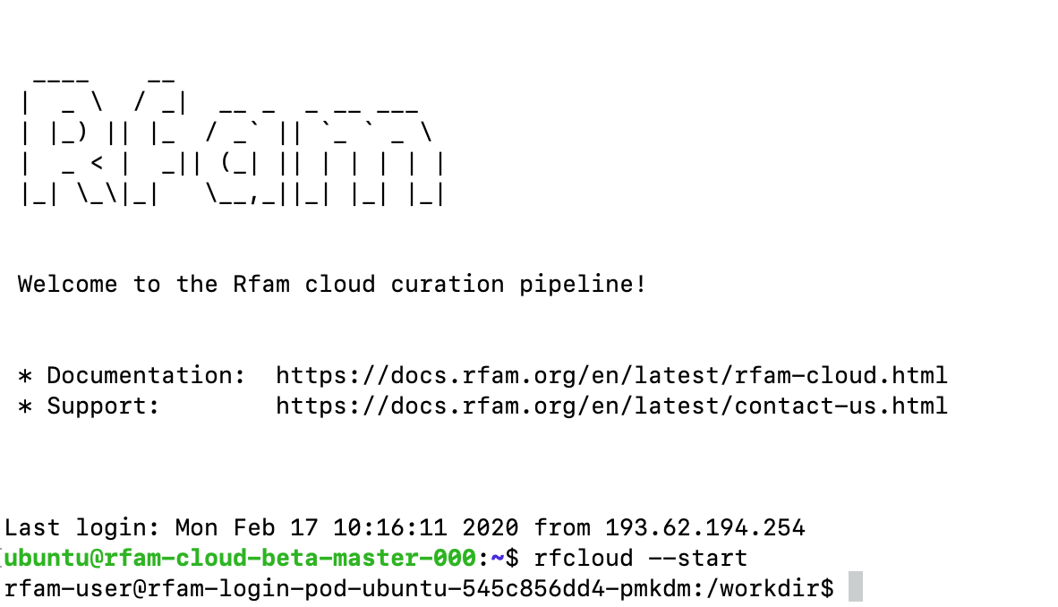 Rfam Cloud command line
